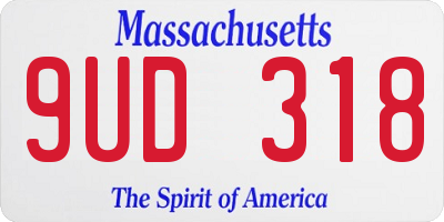 MA license plate 9UD318