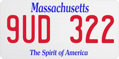 MA license plate 9UD322