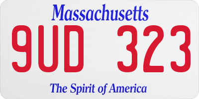 MA license plate 9UD323