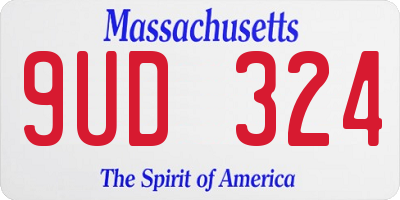 MA license plate 9UD324