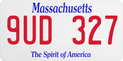 MA license plate 9UD327