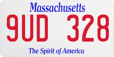 MA license plate 9UD328