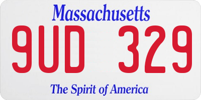 MA license plate 9UD329