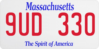 MA license plate 9UD330