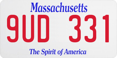 MA license plate 9UD331