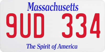 MA license plate 9UD334