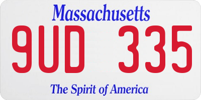 MA license plate 9UD335