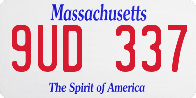 MA license plate 9UD337