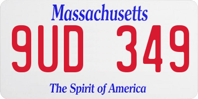 MA license plate 9UD349