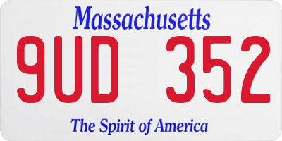 MA license plate 9UD352