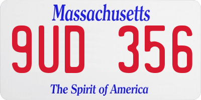 MA license plate 9UD356