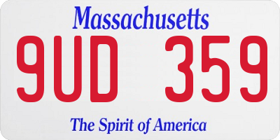 MA license plate 9UD359