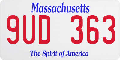 MA license plate 9UD363