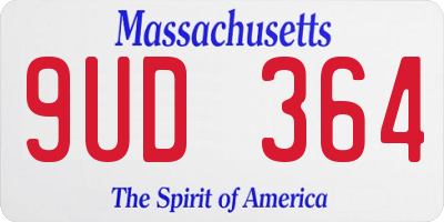 MA license plate 9UD364