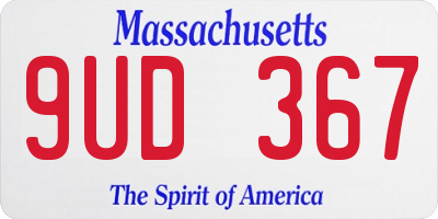MA license plate 9UD367