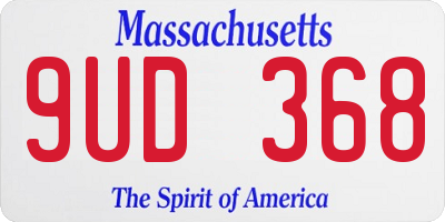 MA license plate 9UD368