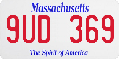 MA license plate 9UD369