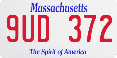 MA license plate 9UD372