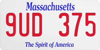 MA license plate 9UD375