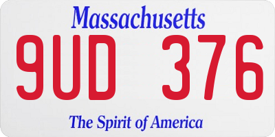 MA license plate 9UD376