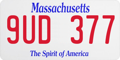 MA license plate 9UD377