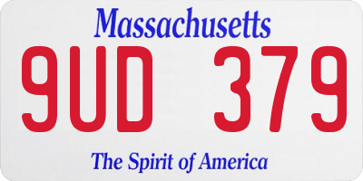MA license plate 9UD379