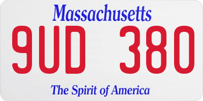 MA license plate 9UD380