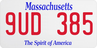 MA license plate 9UD385