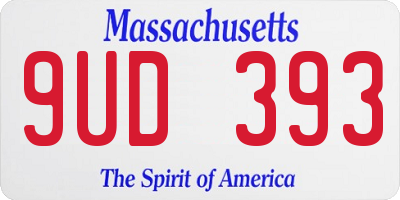 MA license plate 9UD393