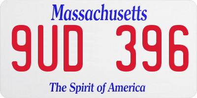 MA license plate 9UD396