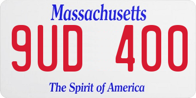 MA license plate 9UD400