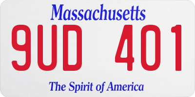 MA license plate 9UD401