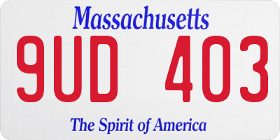 MA license plate 9UD403