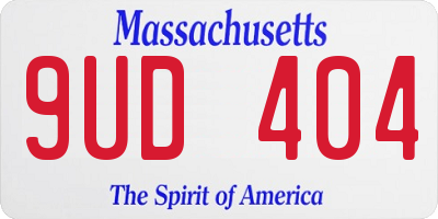 MA license plate 9UD404