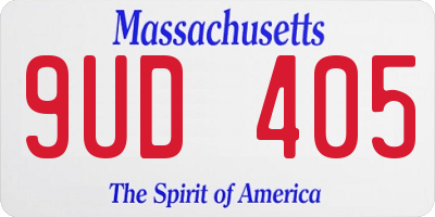 MA license plate 9UD405