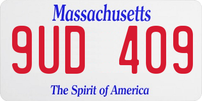 MA license plate 9UD409