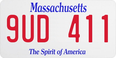 MA license plate 9UD411
