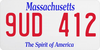 MA license plate 9UD412