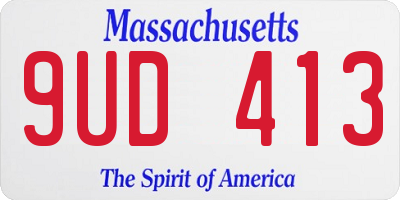 MA license plate 9UD413