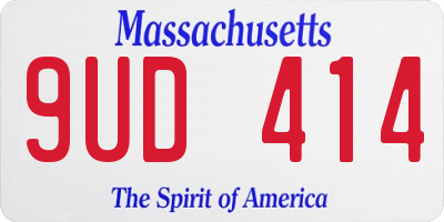 MA license plate 9UD414