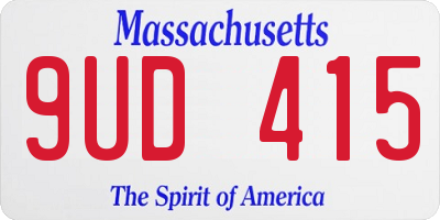 MA license plate 9UD415