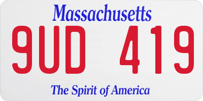 MA license plate 9UD419