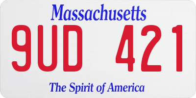 MA license plate 9UD421
