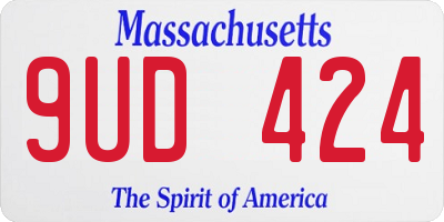 MA license plate 9UD424