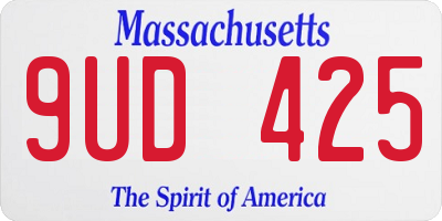 MA license plate 9UD425