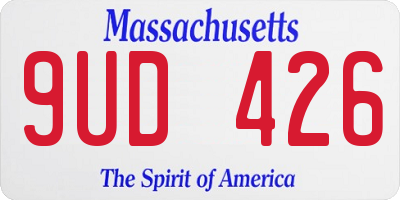 MA license plate 9UD426