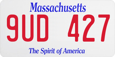 MA license plate 9UD427