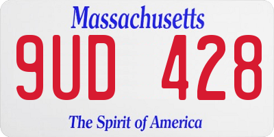 MA license plate 9UD428