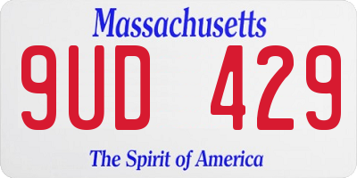 MA license plate 9UD429
