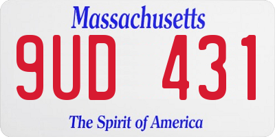 MA license plate 9UD431